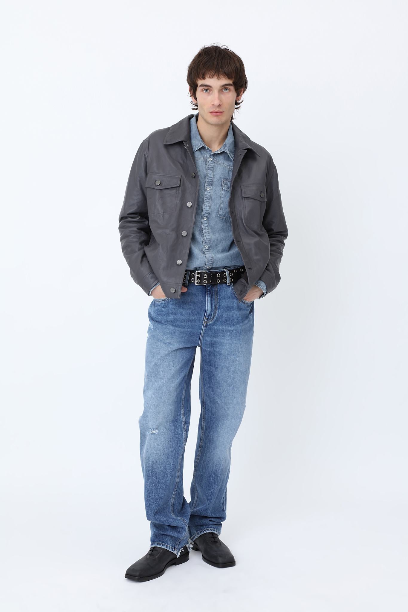 Clayton Leather Shirt Jacket