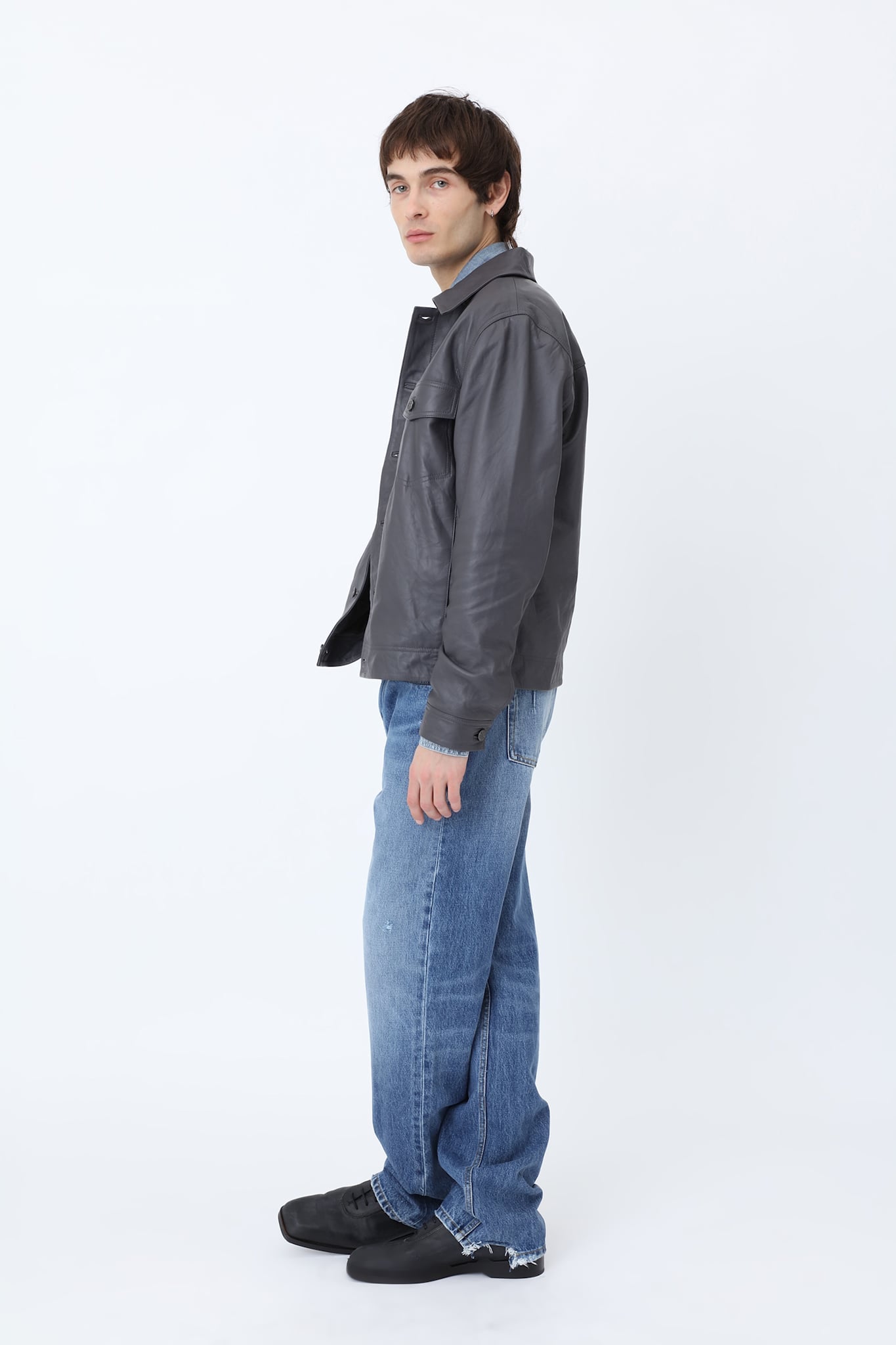 Clayton Leather Shirt Jacket
