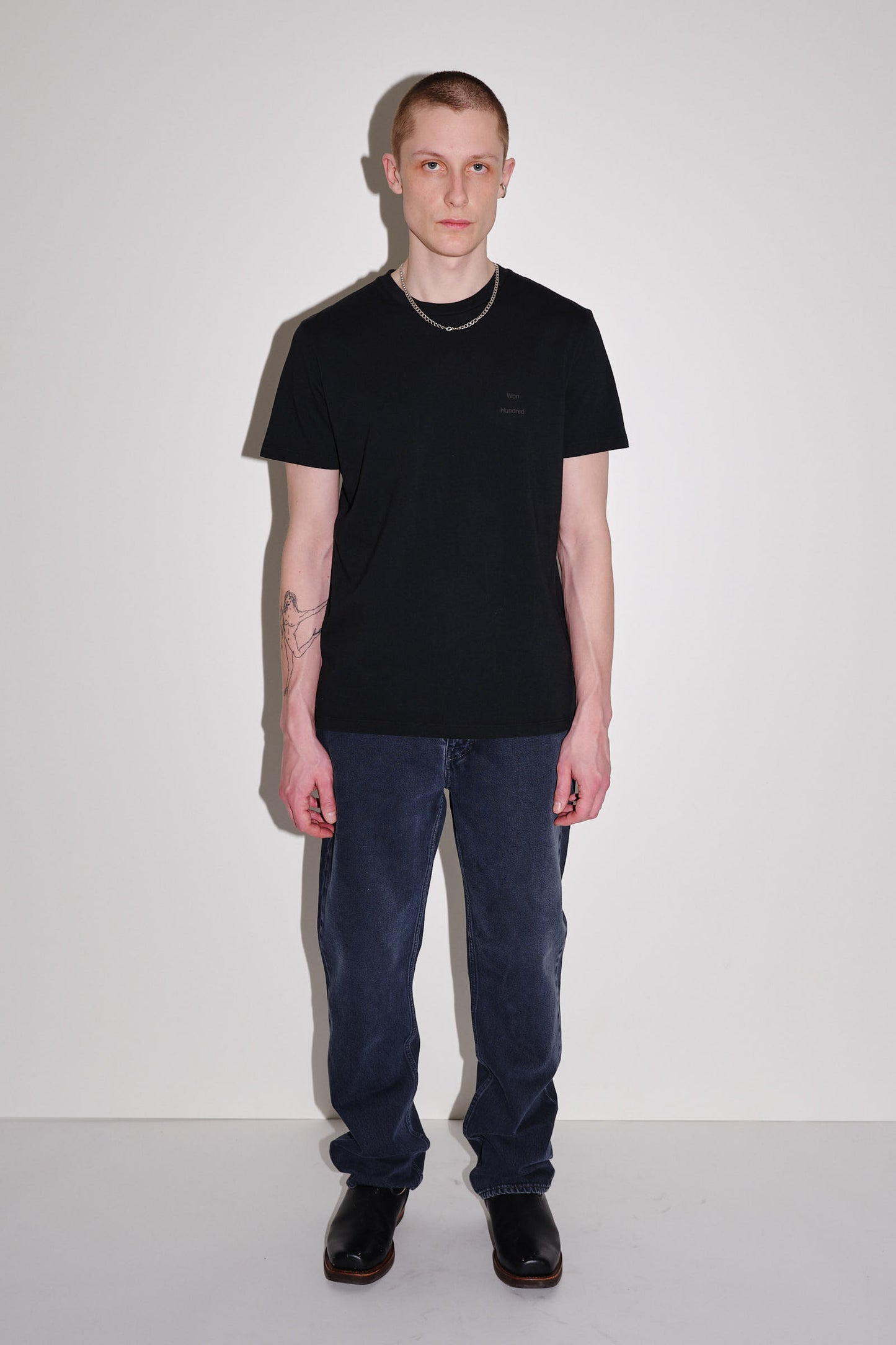 Won Hundred Men Troy Rubber T-shirt T-shirt Black